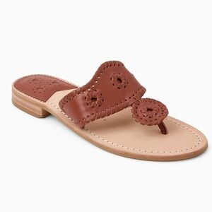 NEW JACK ROGERS Leather Flat Sandals Size 6.5 A31